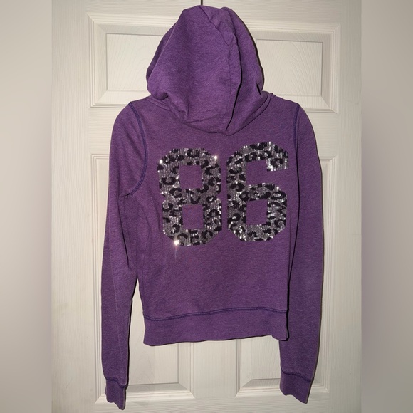 PINK Victoria's Secret Tops - PINK Leopard 86 sequin hoodie